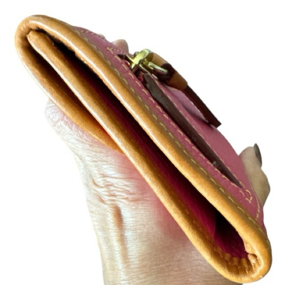 Dooney & Bourke Continental Wallet Pink & Tan Genuine Pebble Leather NWOT - Picture 8 of 9